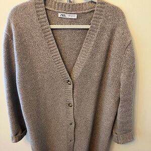 Long wool cardigan